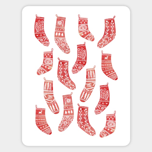 Nordic Christmas Stockings Sticker by NicSquirrell